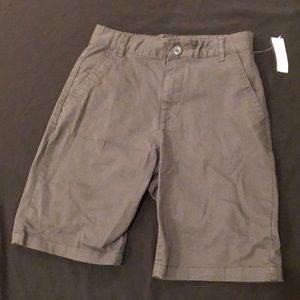 NWT Grey Button Fly Slim Fit Adjustable Shorts